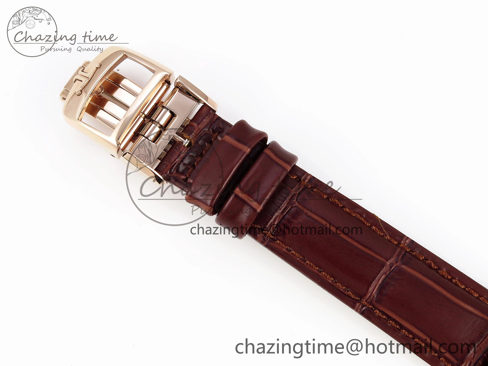 Rendez-Vous Night & Day RG APSF 1:1 Best Edition White Textured Dial Diamonds Bezel on Brown Leather Strap A898