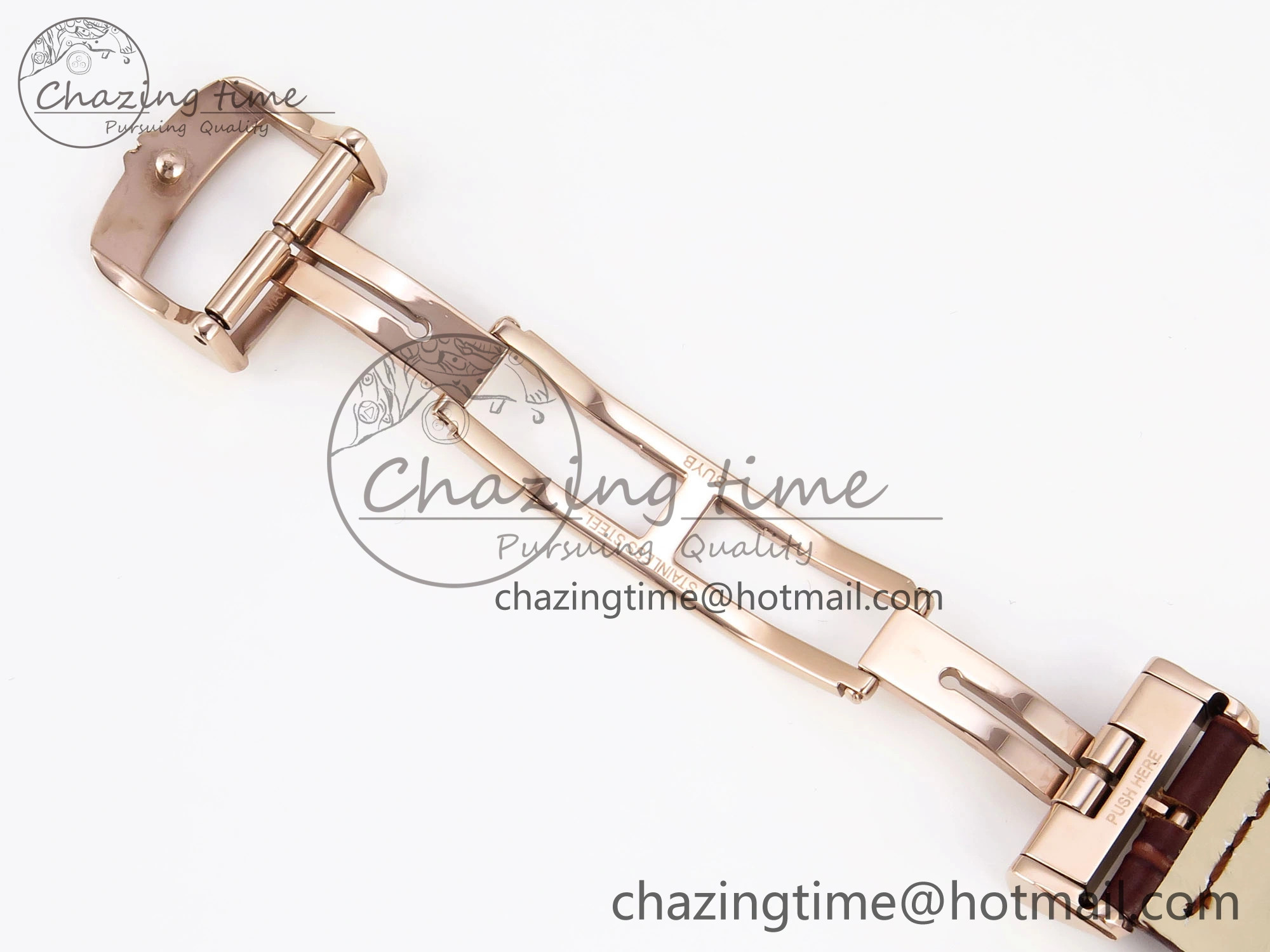 Rendez-Vous Night & Day RG APSF 1:1 Best Edition White Textured Dial Diamonds Bezel on Brown Leather Strap A898