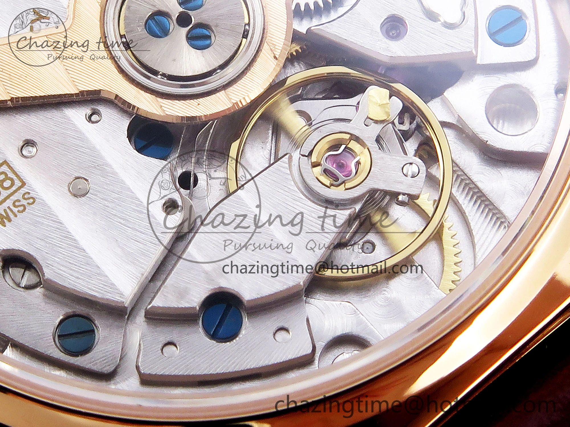 Rendez-Vous Night & Day RG APSF 1:1 Best Edition White Textured Dial Diamonds Bezel on Brown Leather Strap A898