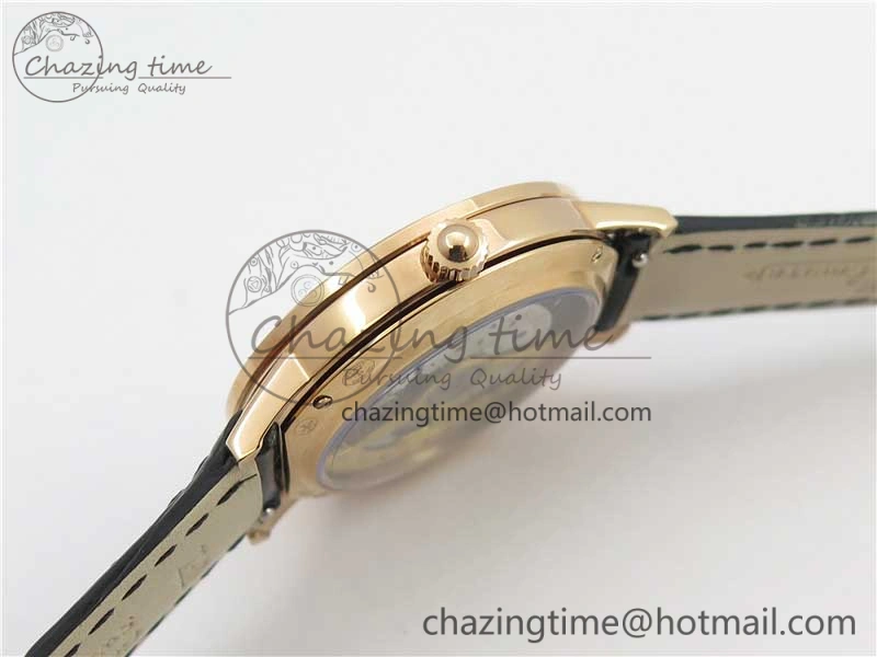 Rendez-Vous Night & Day RG ZF 1:1 Best Edition White Dial Black Markers Diamonds Bezel on Black Leather Strap A898