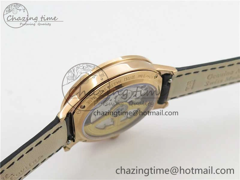 Rendez-Vous Night & Day RG ZF 1:1 Best Edition White Dial Black Markers Diamonds Bezel on Black Leather Strap A898