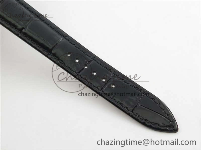 Rendez-Vous Night & Day RG ZF 1:1 Best Edition White Dial Black Markers Diamonds Bezel on Black Leather Strap A898