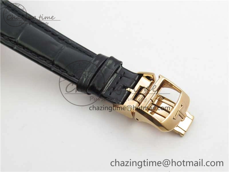Rendez-Vous Night & Day RG ZF 1:1 Best Edition White Dial Black Markers Diamonds Bezel on Black Leather Strap A898