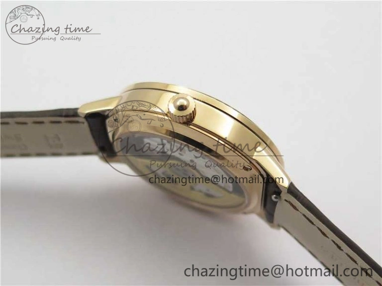 Rendez-Vous Night & Day RG ZF 1:1 Best Edition White Textured Dial Diamonds Bezel on Brown Leather Strap A898