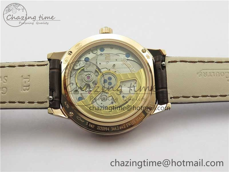Rendez-Vous Night & Day RG ZF 1:1 Best Edition White Textured Dial Diamonds Bezel on Brown Leather Strap A898