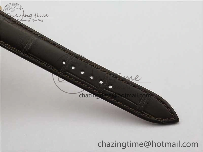 Rendez-Vous Night & Day RG ZF 1:1 Best Edition White Textured Dial Diamonds Bezel on Brown Leather Strap A898
