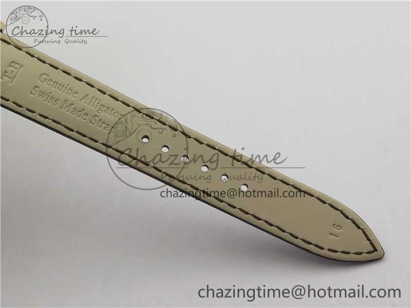 Rendez-Vous Night & Day RG ZF 1:1 Best Edition White Textured Dial Diamonds Bezel on Brown Leather Strap A898