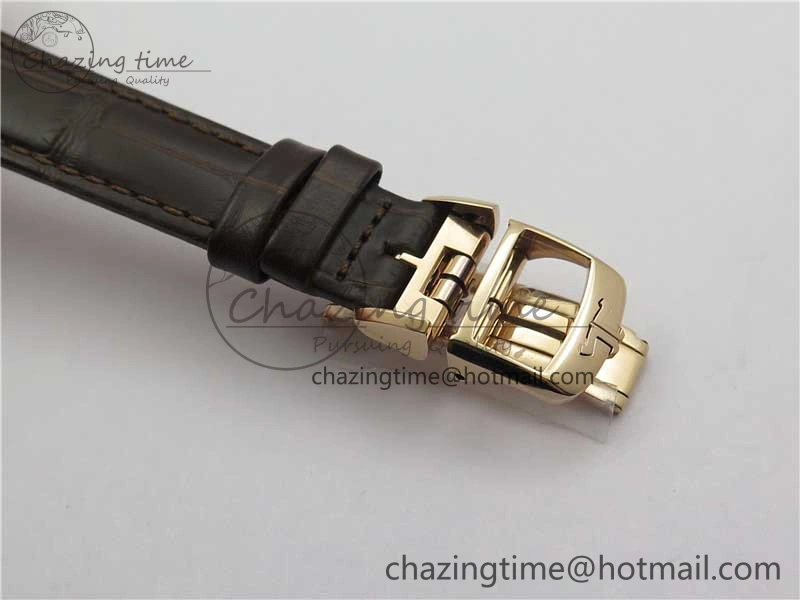 Rendez-Vous Night & Day RG ZF 1:1 Best Edition White Textured Dial Diamonds Bezel on Brown Leather Strap A898