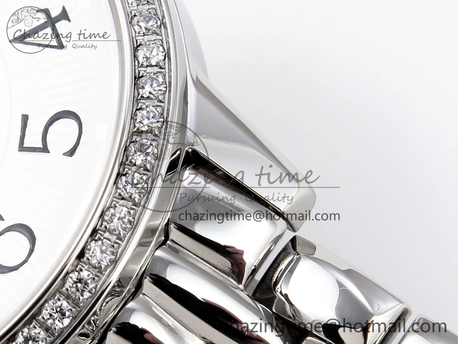 Rendez-Vous Night & Day SS APSF 1:1 Best Edition WhiteTextured Dial Diamonds Bezel on SS Bracelet A898