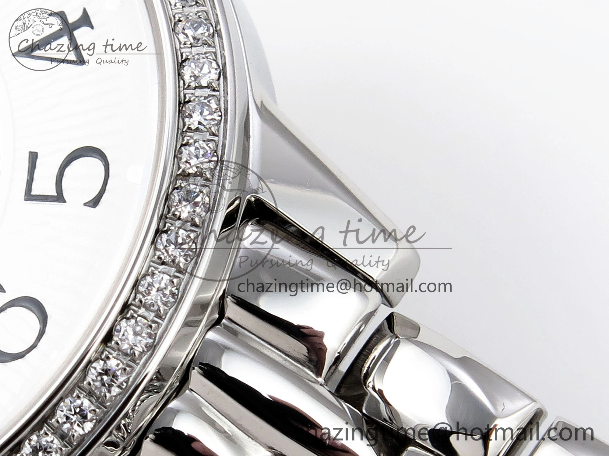 Rendez-Vous Night & Day SS APSF 1:1 Best Edition WhiteTextured Dial Diamonds Bezel on SS Bracelet A898