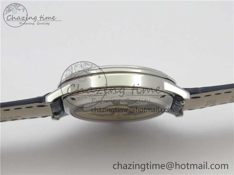 Rendez-Vous Night & Day SS Polished Bezel ZF 1:1 Best Edition White Textured Dial on Blue Leather Strap A898