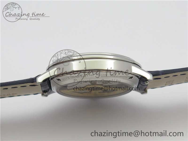 Rendez-Vous Night & Day SS Polished Bezel ZF 1:1 Best Edition White Textured Dial on Blue Leather Strap A898