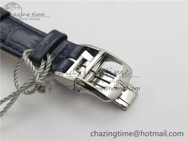 Rendez-Vous Night & Day SS Polished Bezel ZF 1:1 Best Edition White Textured Dial on Blue Leather Strap A898