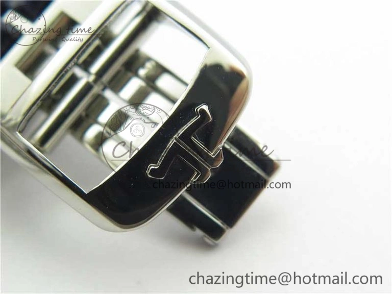 Rendez-Vous Night & Day SS Polished Bezel ZF 1:1 Best Edition White Textured Dial on Blue Leather Strap A898