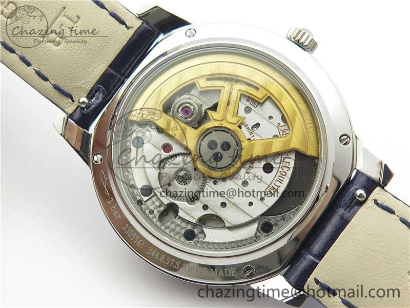 Rendez-Vous Night & Day SS Polished Bezel ZF 1:1 Best Edition White Textured Dial on Blue Leather Strap A898