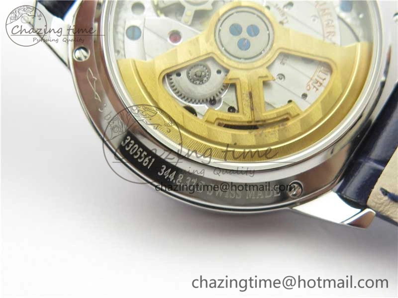 Rendez-Vous Night & Day SS Polished Bezel ZF 1:1 Best Edition White Textured Dial on Blue Leather Strap A898