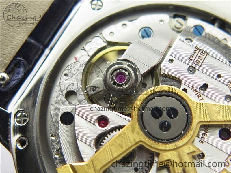 Rendez-Vous Night & Day SS Polished Bezel ZF 1:1 Best Edition White Textured Dial on Blue Leather Strap A898