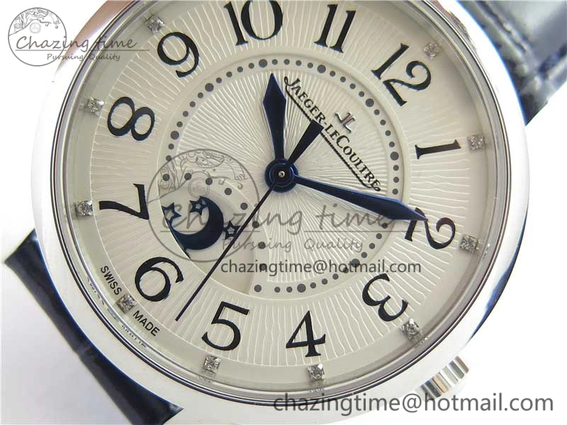 Rendez-Vous Night & Day SS Polished Bezel ZF 1:1 Best Edition White Textured Dial on Blue Leather Strap A898