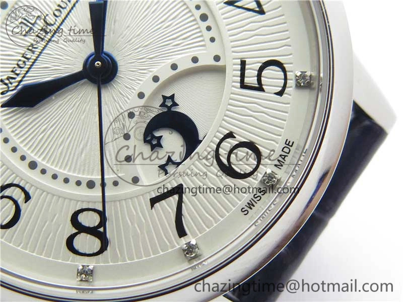 Rendez-Vous Night & Day SS Polished Bezel ZF 1:1 Best Edition White Textured Dial on Blue Leather Strap A898