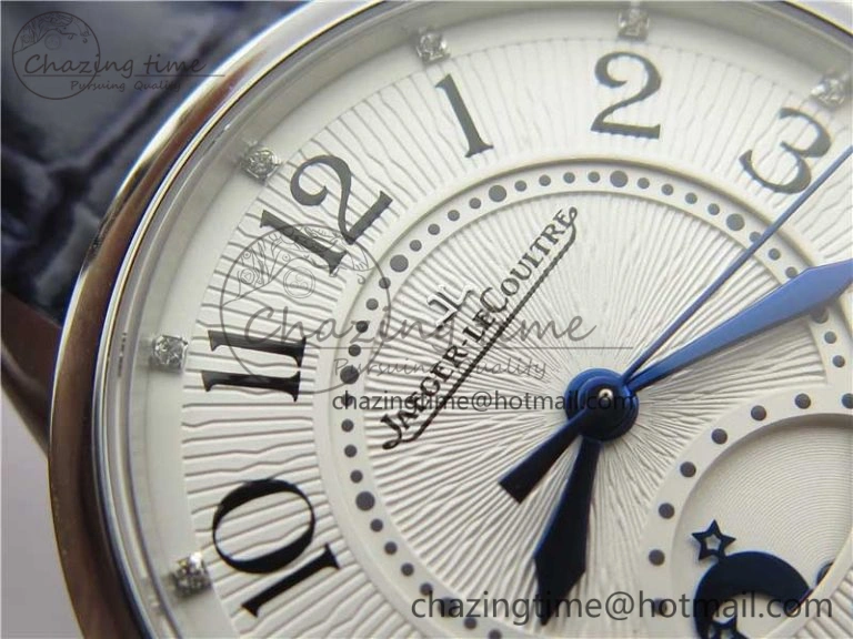 Rendez-Vous Night & Day SS Polished Bezel ZF 1:1 Best Edition White Textured Dial on Blue Leather Strap A898