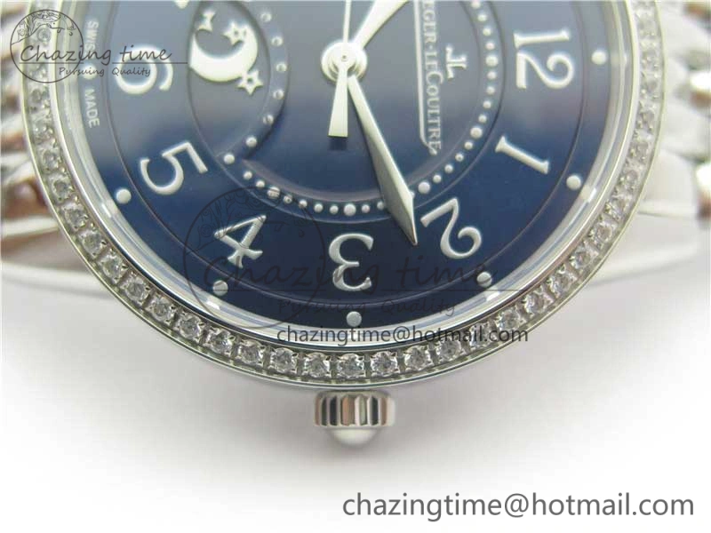 Rendez-Vous Night & Day SS ZF 1:1 Best Edition Blue Textured Dial Diamonds Bezel on SS Bracelet A898