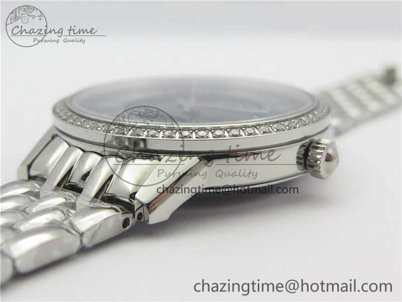 Rendez-Vous Night & Day SS ZF 1:1 Best Edition Blue Textured Dial Diamonds Bezel on SS Bracelet A898