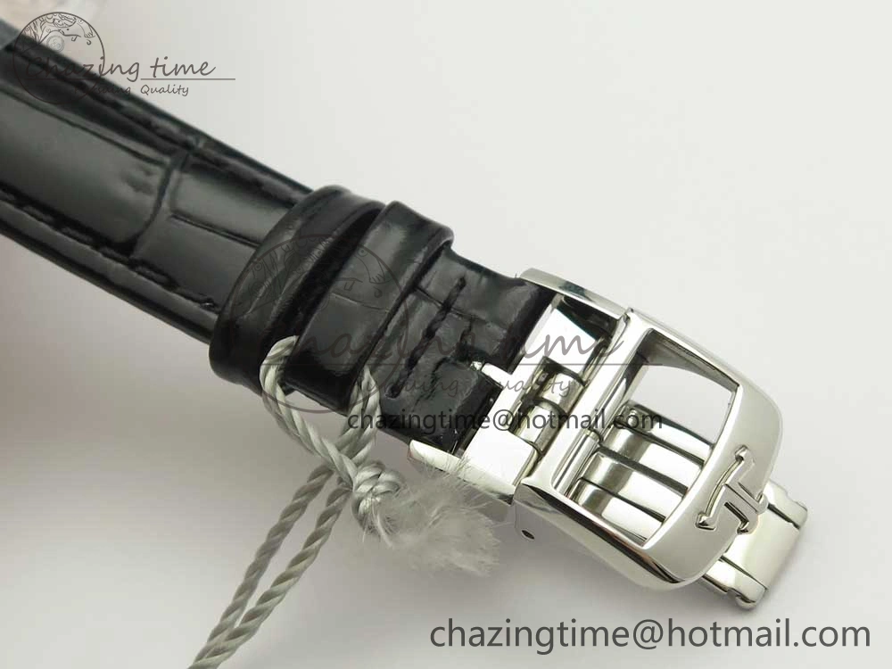 Rendez-Vous Night & Day SS ZF 1:1 Best Edition White Textured Dial Diamonds Bezel on Black Leather Strap A898