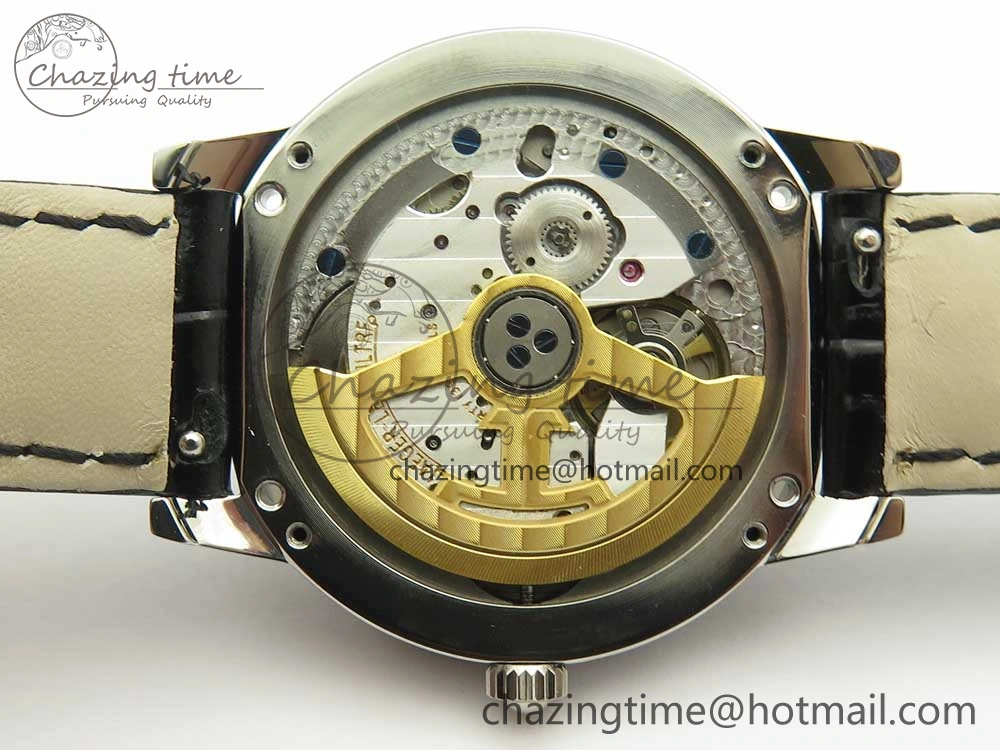 Rendez-Vous Night & Day SS ZF 1:1 Best Edition White Textured Dial Diamonds Bezel on Black Leather Strap A898
