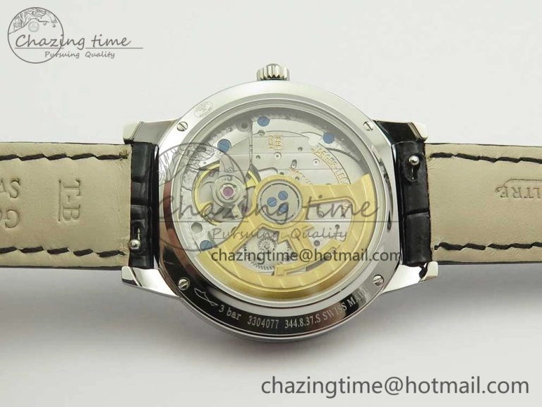Rendez-Vous Night & Day SS ZF 1:1 Best Edition White Textured Dial Diamonds Bezel on Black Leather Strap A898