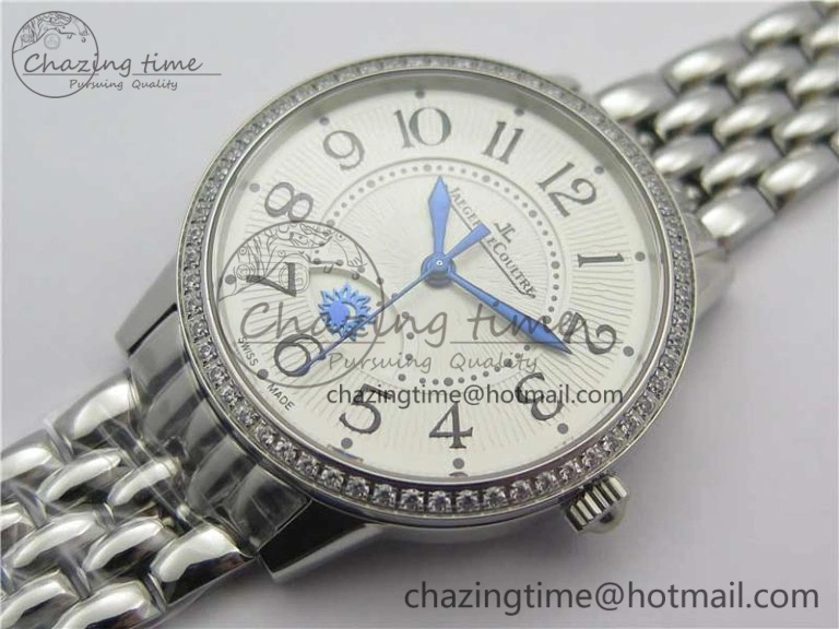 Rendez-Vous Night & Day SS ZF 1:1 Best Edition WhiteTextured Dial Diamonds Bezel on SS Bracelet A898
