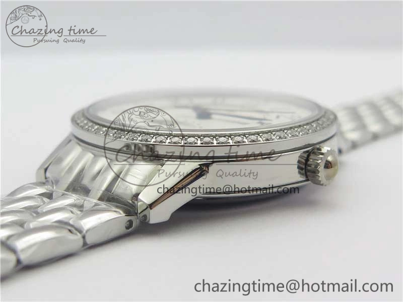 Rendez-Vous Night & Day SS ZF 1:1 Best Edition WhiteTextured Dial Diamonds Bezel on SS Bracelet A898
