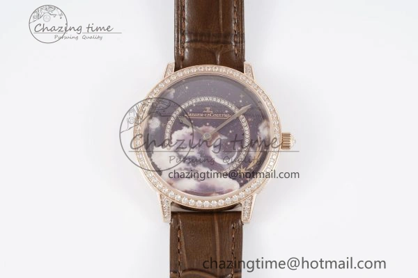 Rendez-Vous Star RG KZF 1:1 Best Edition Brown Star Dial Diamonds Bezel on Brown Leather Strap A734