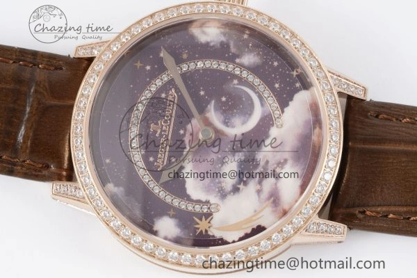 Rendez-Vous Star RG KZF 1:1 Best Edition Brown Star Dial Diamonds Bezel on Brown Leather Strap A734