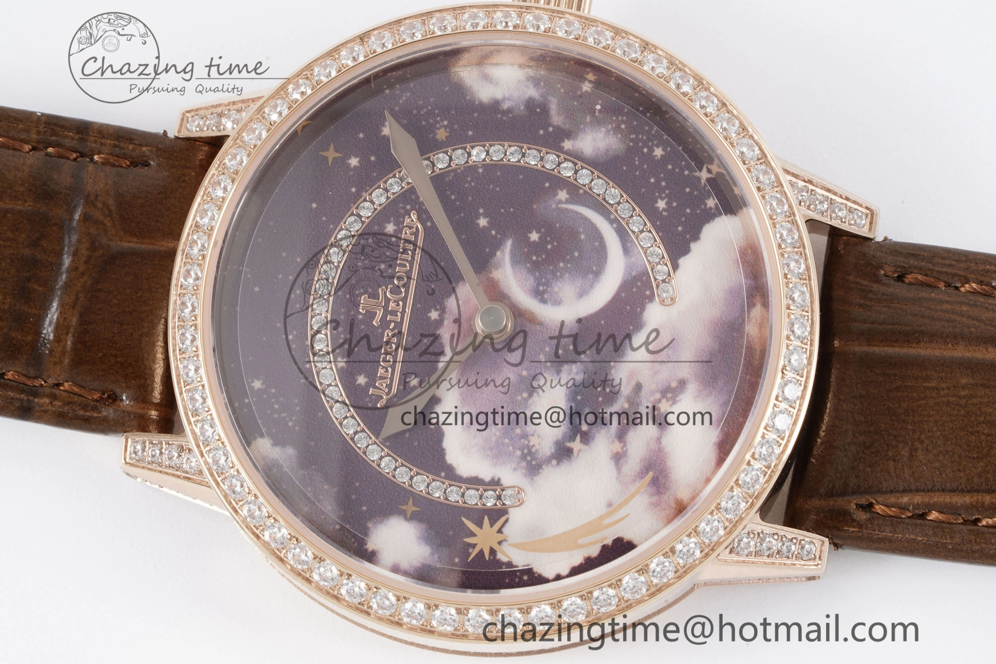 Rendez-Vous Star RG KZF 1:1 Best Edition Brown Star Dial Diamonds Bezel on Brown Leather Strap A734