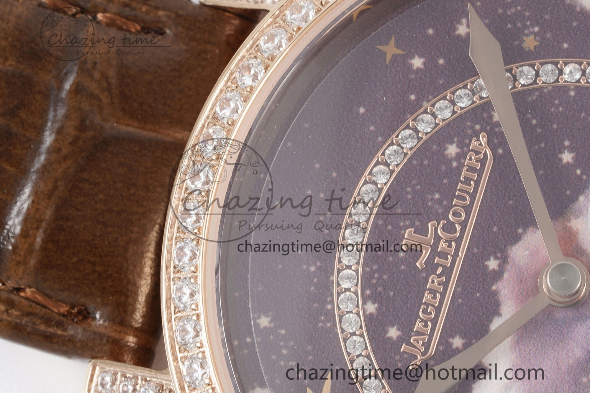 Rendez-Vous Star RG KZF 1:1 Best Edition Brown Star Dial Diamonds Bezel on Brown Leather Strap A734