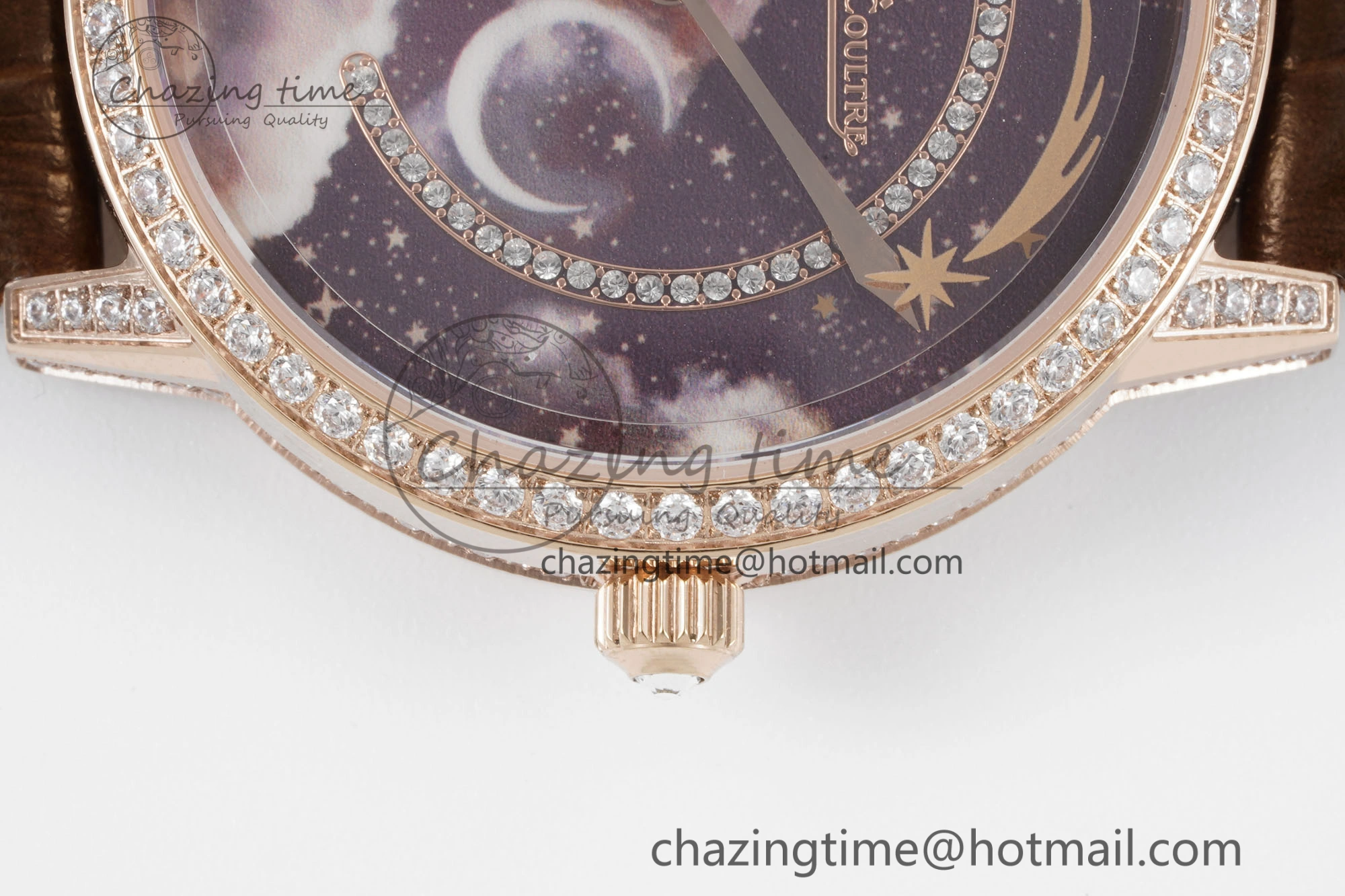 Rendez-Vous Star RG KZF 1:1 Best Edition Brown Star Dial Diamonds Bezel on Brown Leather Strap A734
