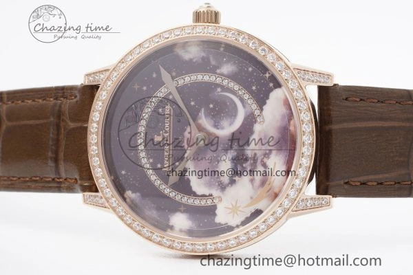 Rendez-Vous Star RG KZF 1:1 Best Edition Brown Star Dial Diamonds Bezel on Brown Leather Strap A734