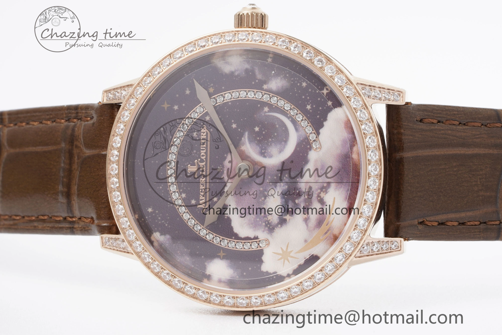 Rendez-Vous Star RG KZF 1:1 Best Edition Brown Star Dial Diamonds Bezel on Brown Leather Strap A734