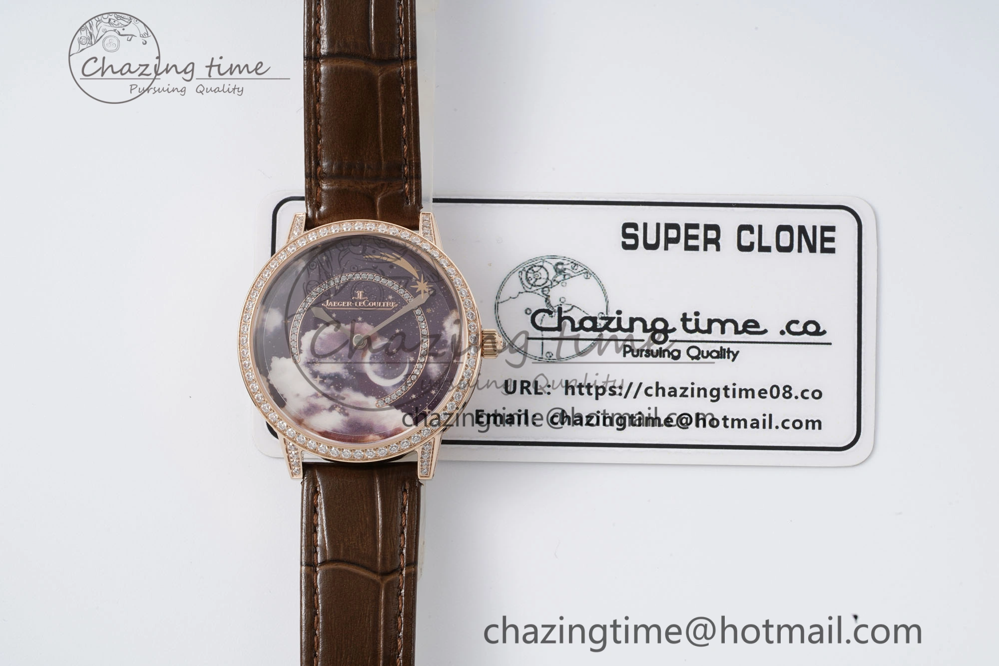 Rendez-Vous Star RG KZF 1:1 Best Edition Brown Star Dial Diamonds Bezel on Brown Leather Strap A734