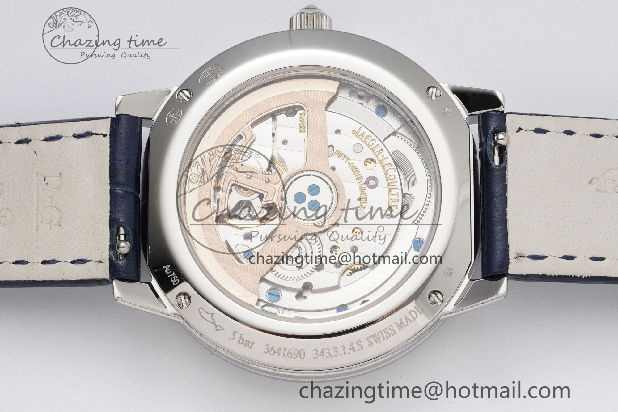 Rendez-Vous Star SS KZF 1:1 Best Edition Blue Star Dial Diamonds Bezel on Blue Leather Strap A734