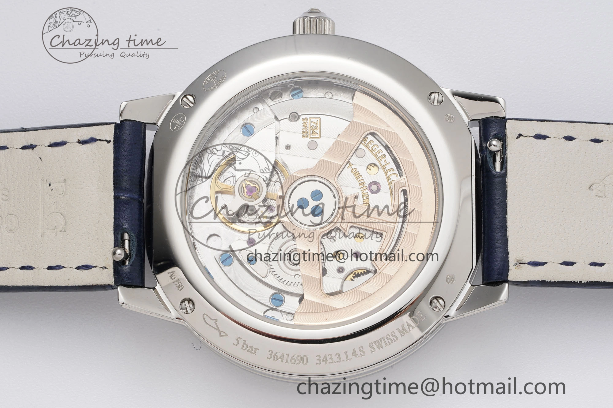 Rendez-Vous Star SS KZF 1:1 Best Edition Blue Star Dial Diamonds Bezel on Blue Leather Strap A734