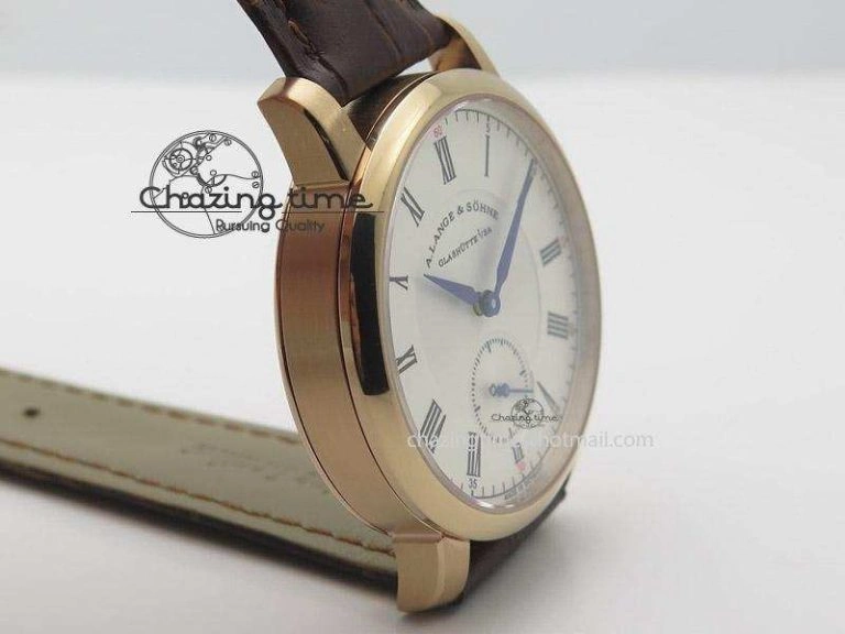 Richard Lange MK Best Edition RG White Dial Roman Markers Sec@6 On Brown Leather Strap A88275