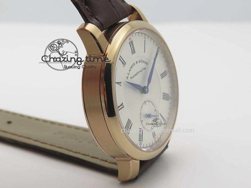 Richard Lange MK Best Edition RG White Dial Roman Markers Sec@6 On Brown Leather Strap A88275