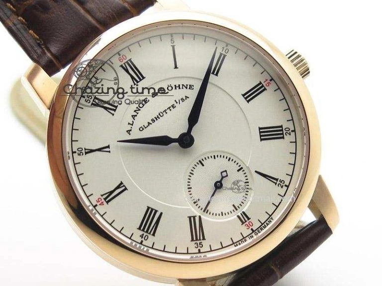 Richard Lange MK Best Edition RG White Dial Roman Markers Sec@6 On Brown Leather Strap A88275