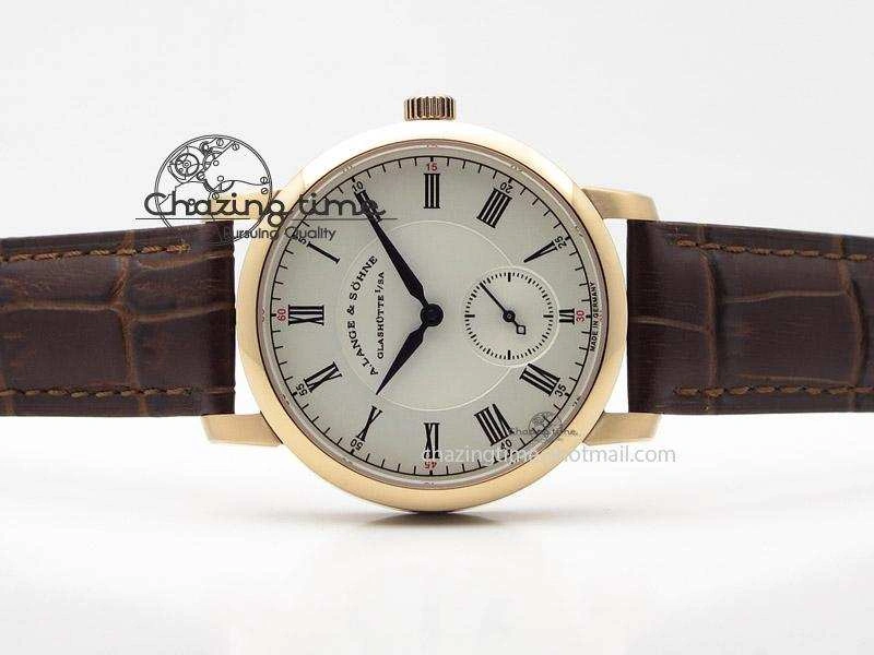 Richard Lange MK Best Edition RG White Dial Roman Markers Sec@6 On Brown Leather Strap A88275