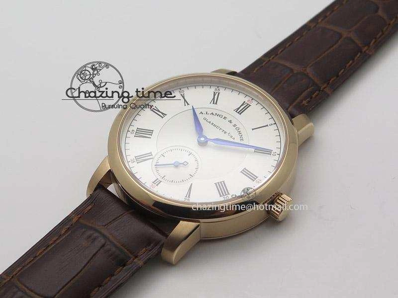 Richard Lange MK Best Edition RG White Dial Roman Markers Sec@6 On Brown Leather Strap A88275