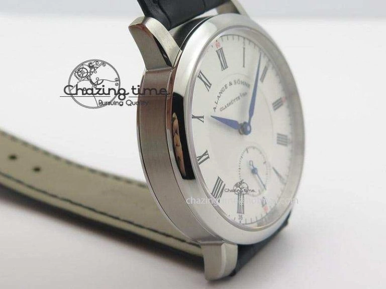 Richard Lange MK Best Edition SS White Dial Roman Markers Sec@6 On Black Leather Strap A88275