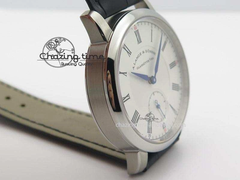 Richard Lange MK Best Edition SS White Dial Roman Markers Sec@6 On Black Leather Strap A88275