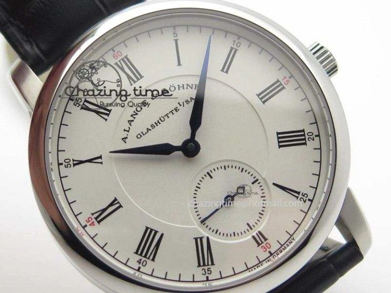 Richard Lange MK Best Edition SS White Dial Roman Markers Sec@6 On Black Leather Strap A88275