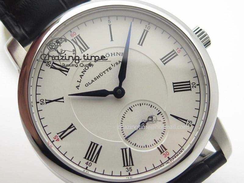 Richard Lange MK Best Edition SS White Dial Roman Markers Sec@6 On Black Leather Strap A88275